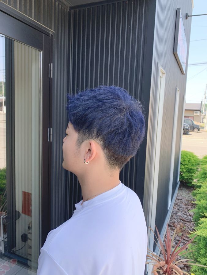 ヘアスタイル ツーブロック ネイビーカラー Big Up Hair 山形県 村山エリアのヘアサロン 美容室の検索 予約は山形 Be ヘアスタイル ツーブロック ネイビーカラー Big Up Hair 山形県 村山エリアのヘアサロン 美容室の検索 予約は山形 Be